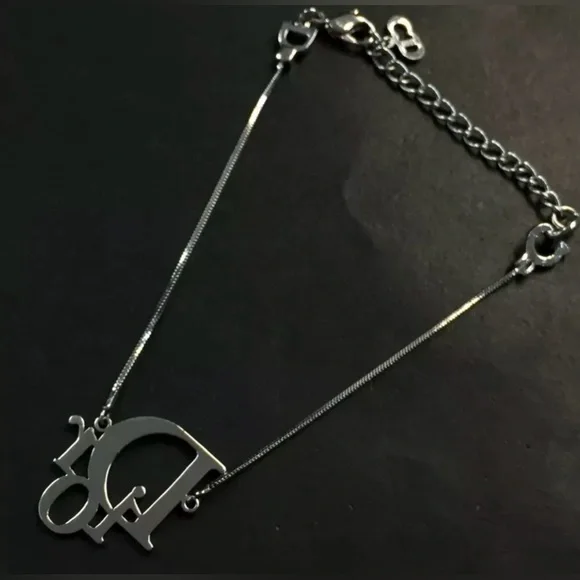Christian Dior Logo Silver Tone Bracelet